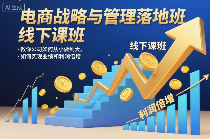 电商战略与管理落地班线下课，教你公司如何从小做到大，如何实现业绩和利润倍增【录音】-柯南聊项目