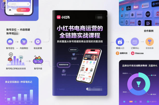 小红书电商运营的全链路实战课程，系统覆盖从账号搭建到商业变现的完整流程-柯南聊项目