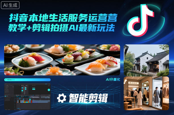 抖音本地生活服务运营教学+剪辑拍摄AI最新玩法-柯南聊项目