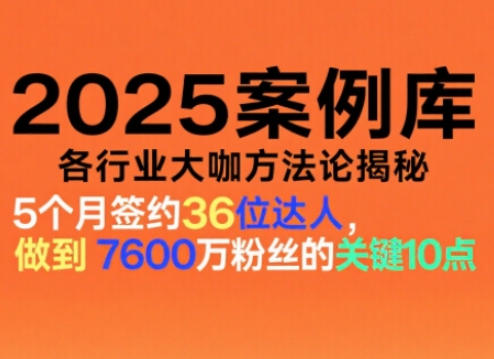 2025案例库，收录各行业大咖的方法论，各行业大咖方法论揭秘-柯南聊项目