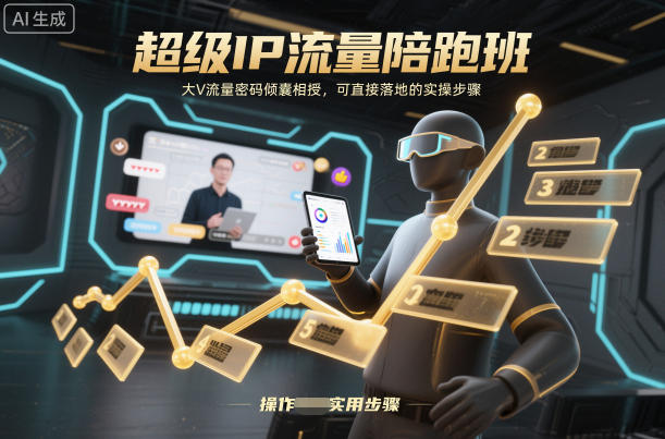 超级IP流量陪跑班，大V流量密码倾囊相授，可直接落地的实操步骤-柯南聊项目