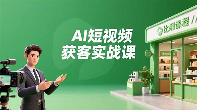 AI短视频获客实战课，数字人创作、实体行业应用、精准引流，30天获取客源月入6万+-柯南聊项目