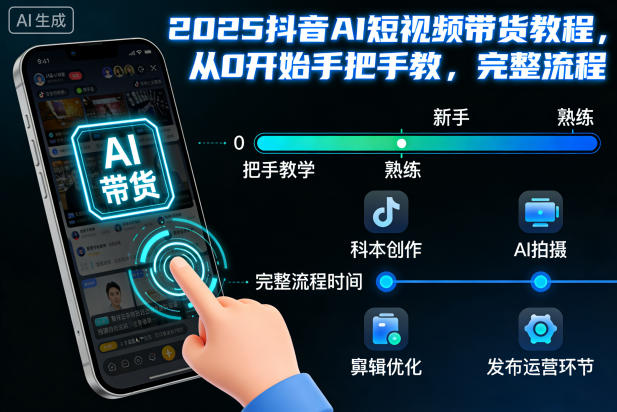 2025抖音AI短视频带货教程，从0开始手把手教，完整流程-柯南聊项目
