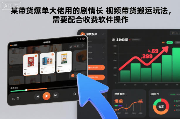 某带货爆单大佬用的剧情长视频带货搬运玩法，需要配合收费软件操作-柯南聊项目