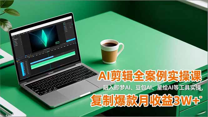 AI剪辑全案例实操课，融入即梦AI、豆包AI、星绘AI等工具实操，复制爆款月收益3W+-柯南聊项目