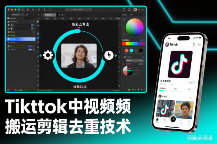 Tiktok中视频纯搬运剪辑去重技术，外来技术，自行测试-柯南聊项目