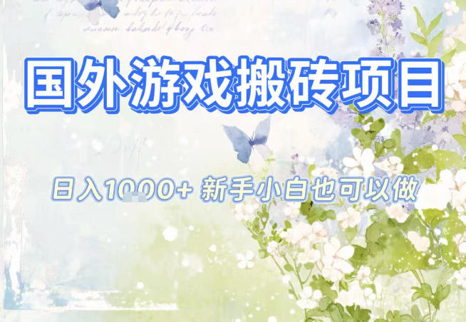 国外游戏全自动搬砖项目，日入10张，新手小白也可做，项目红利期，先搞先吃肉【揭秘】-柯南聊项目