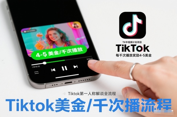 TK中视频计划项目，Tiktok第一人称解说流程，每干次播放奖励4-5美金-柯南聊项目