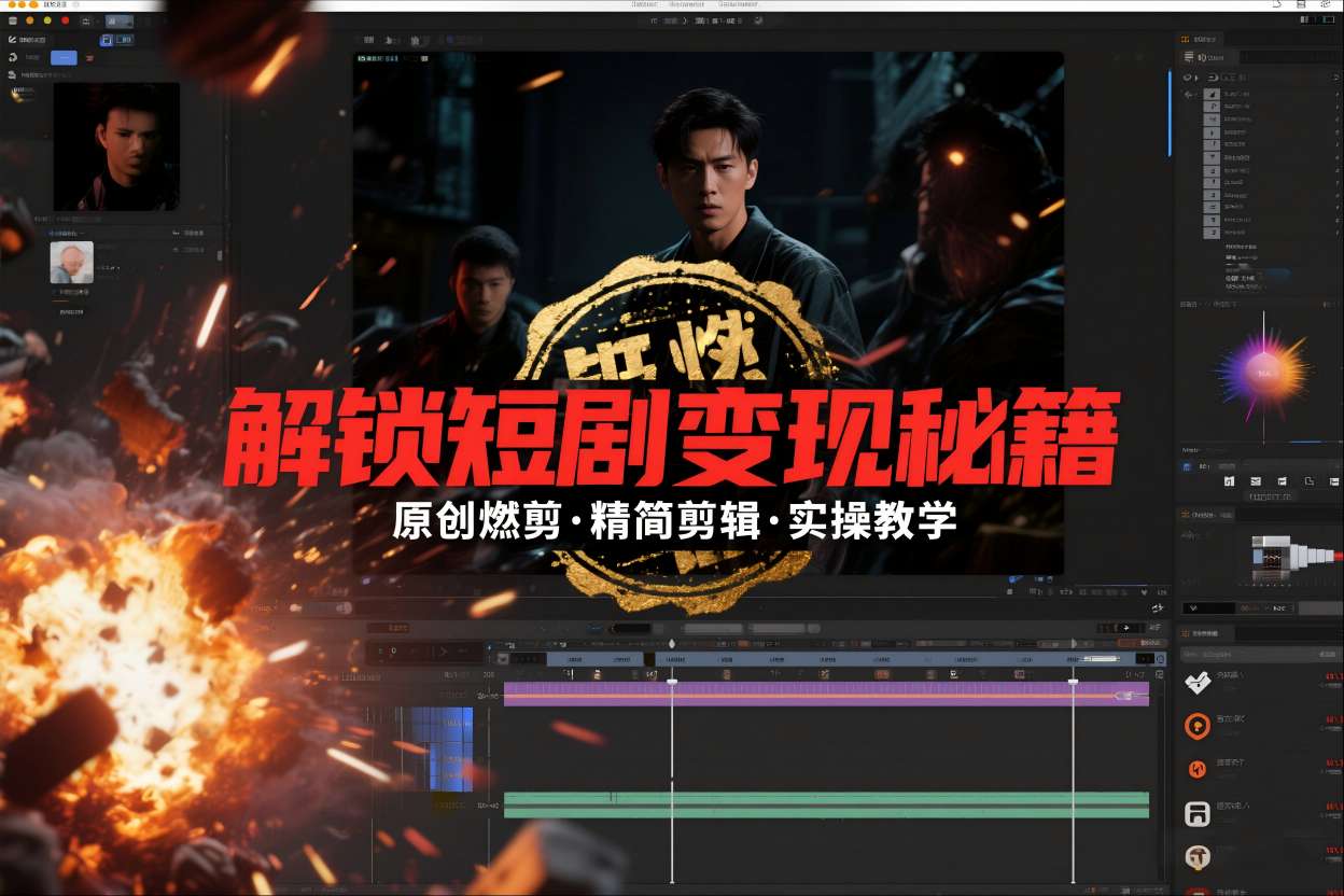 短剧拉新之原创燃剪精简剪辑实操课，解锁短剧变现秘籍-柯南聊项目