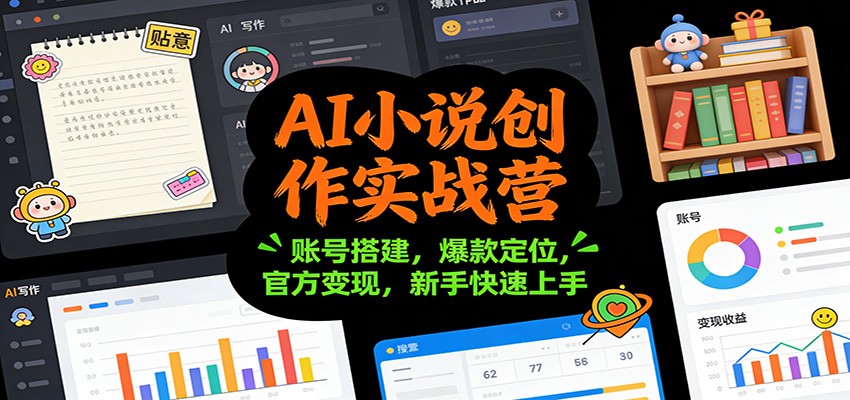 AI小说创作实战营：账号搭建，爆款定位，官方变现，新手快速上手-柯南聊项目