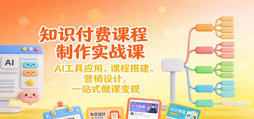 知识付费课程制作实战课：AI工具应用 、课程搭建、营销设计，一站式做课变现-柯南聊项目