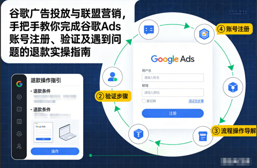 谷歌广告投放与联盟营销，手把手教你完成谷歌Ads账号注册、验证及遇到问题的退款实操指南-柯南聊项目