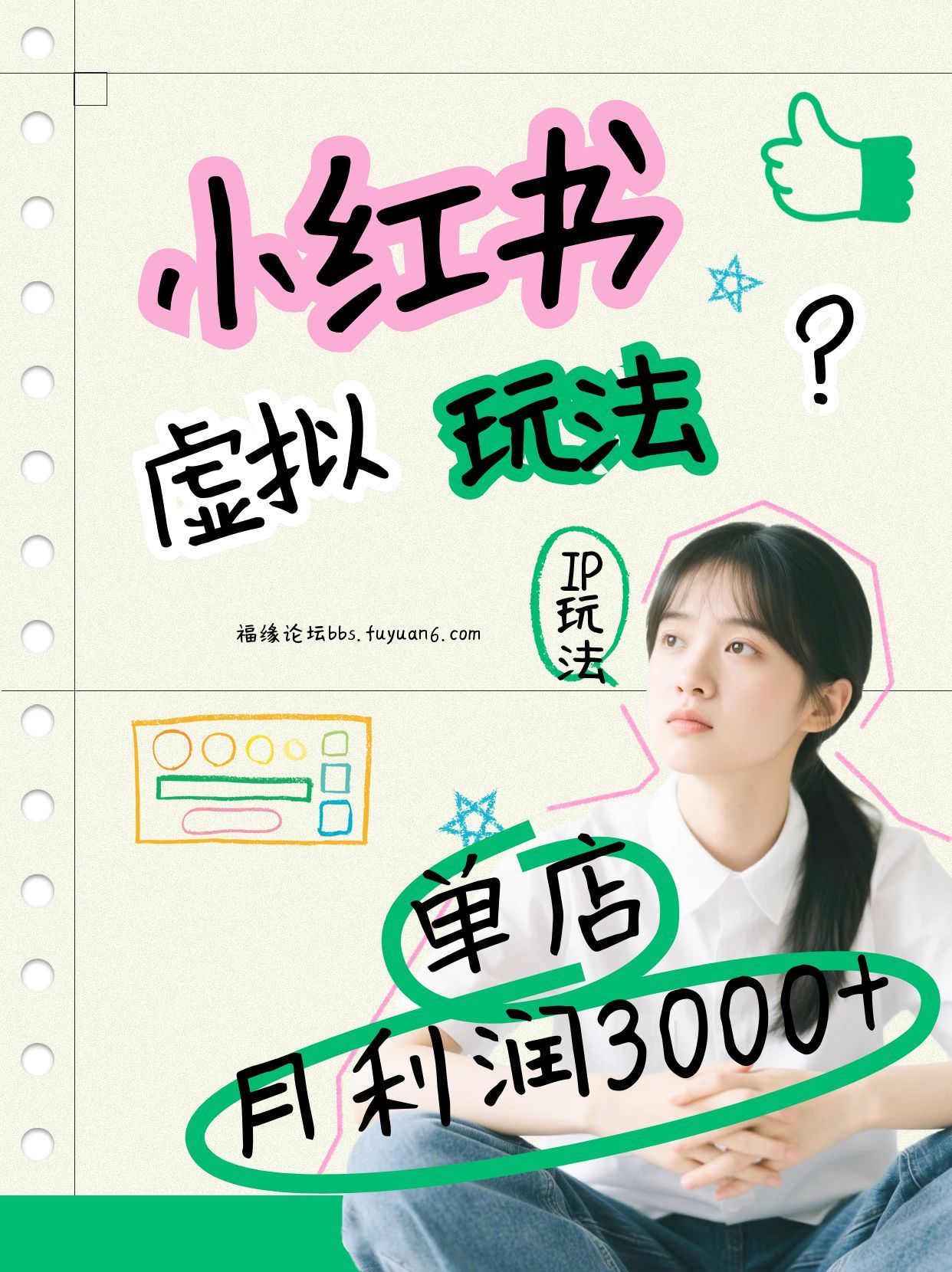 小红书虚拟玩法(铺货流和单品玩法)，单店月利润3000+，IP打法+原创商品(0违规)-柯南聊项目