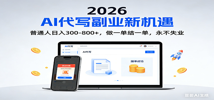 2026 副业首选！AI 代写日入 300-800，普通人0门槛，做一单结一单！-柯南聊项目
