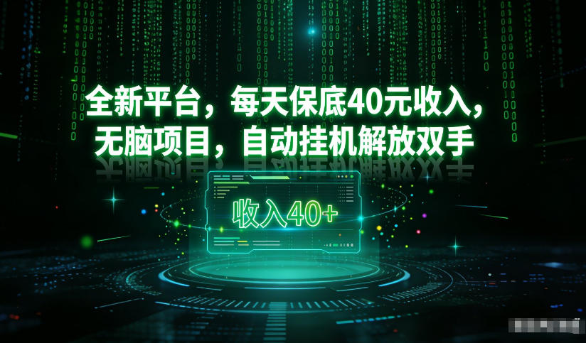 最新看广平台，每天保底30-4米，无脑项目，自动挂G解放双手【揭秘】-柯南聊项目