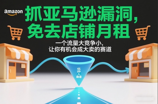 抓亚马逊漏洞，免去店铺月租，一个流量大竞争小，让你有机会成大卖的赛道-柯南聊项目