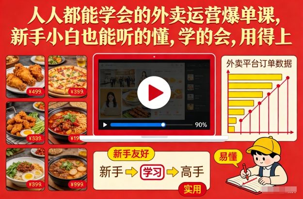 人人都能学会的外卖运营爆单课，新手小白也能听的懂，学的会，用得上-柯南聊项目