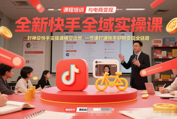 全新快手全域实操课，封神级快手实操课横空出世，一节课打通快手好物变现全链路-柯南聊项目