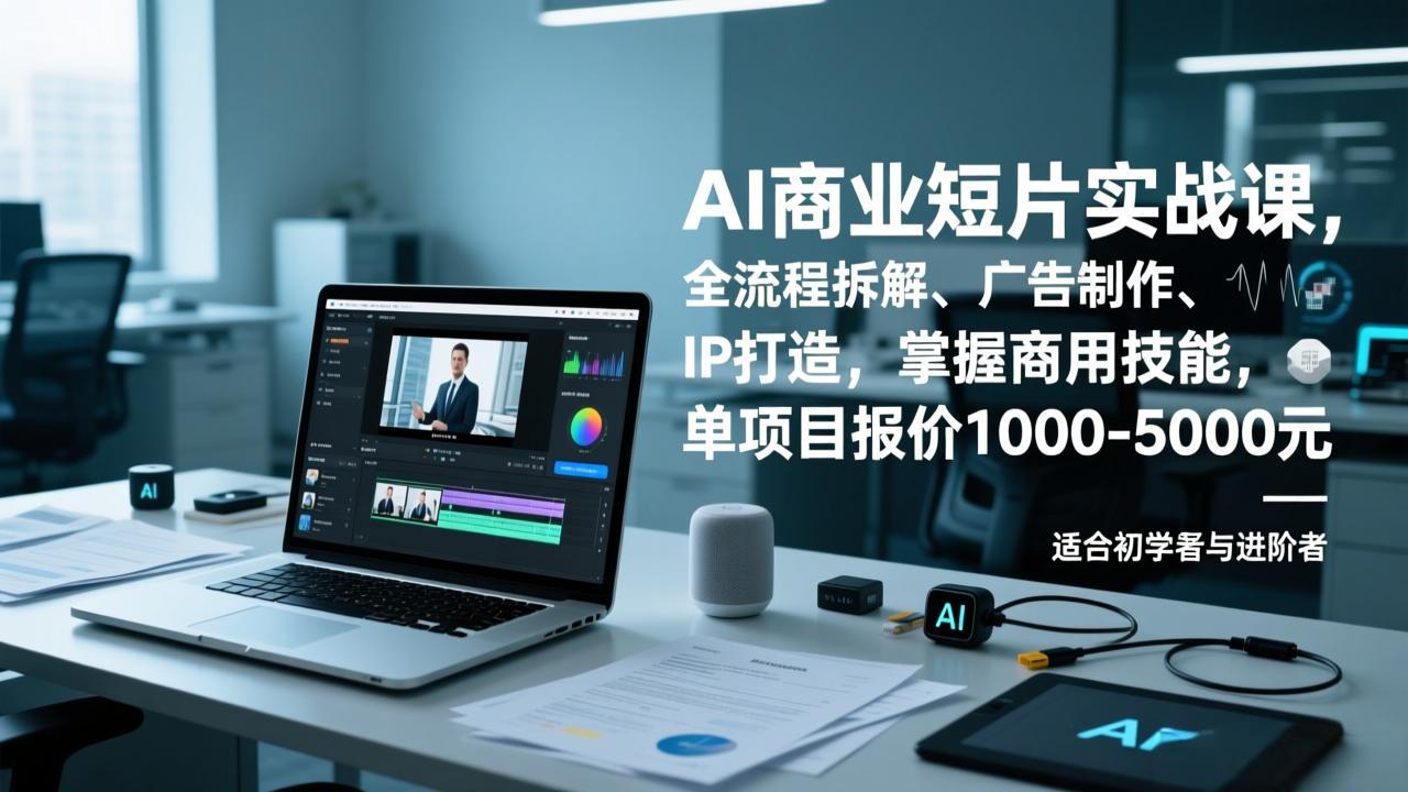 AI商业短片实战课，全流程拆解、广告制作、IP打造，掌握商用技能，单项目报价1000-5000元-柯南聊项目