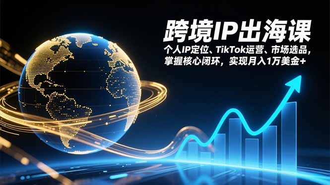 跨境IP出海课，个人IP定位、TikTok运营、市场选品，掌握核心闭环，实现月入1万美金+-柯南聊项目