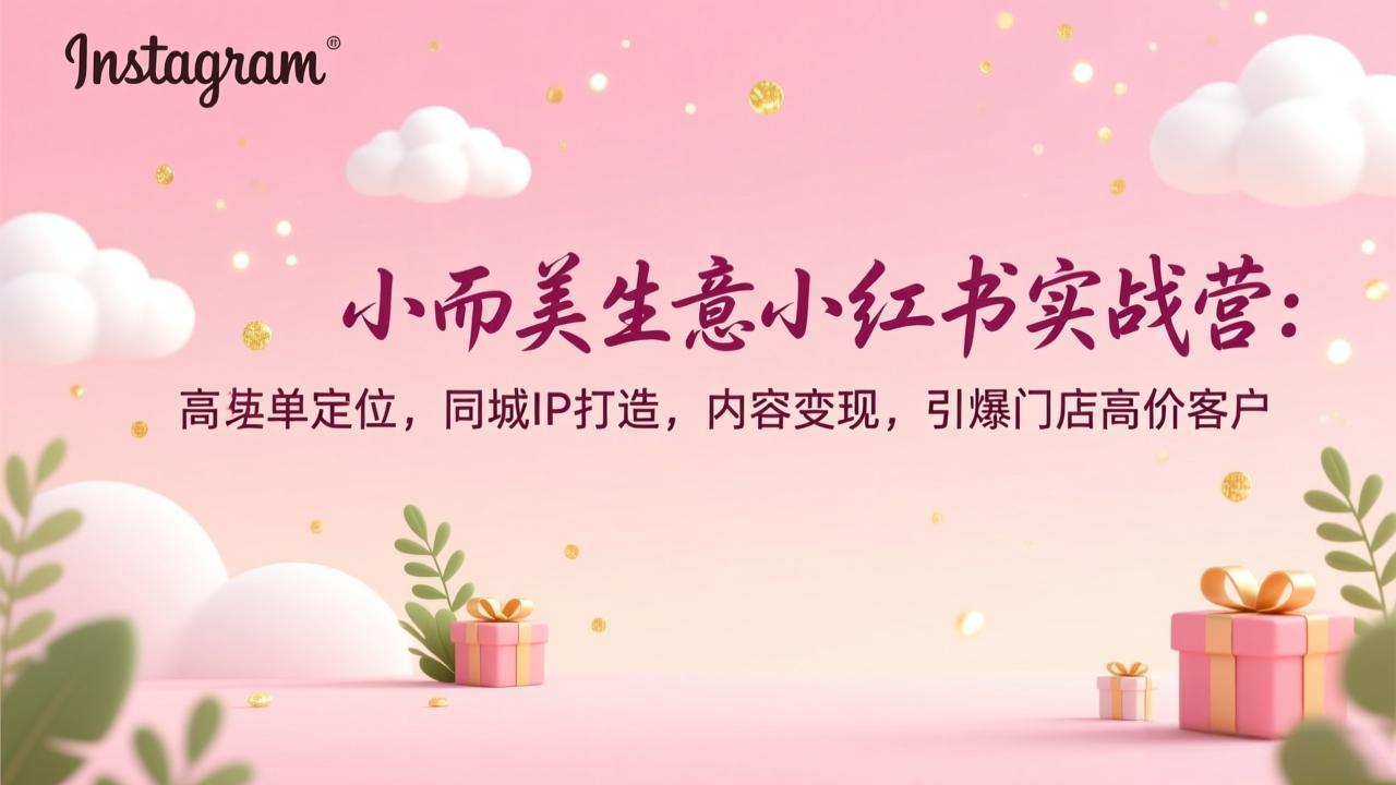 小而美生意小红书实战营：高客单定位，同城IP打造，内容变现，引爆门店高价客户-柯南聊项目