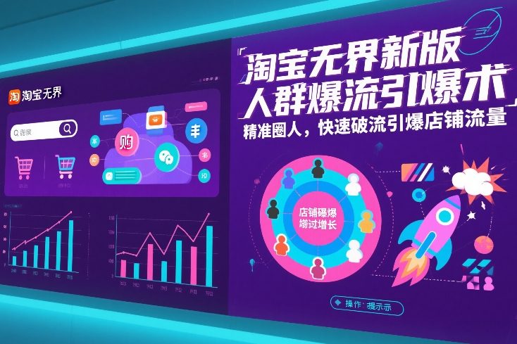 淘宝无界新版人群爆流引爆术，精准圈人，快速破流引爆店铺流量-柯南聊项目