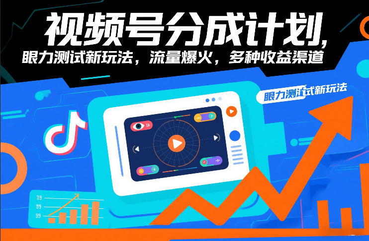 视频号分成计划，眼力测试新玩法，流量爆火，多种收益渠道-柯南聊项目