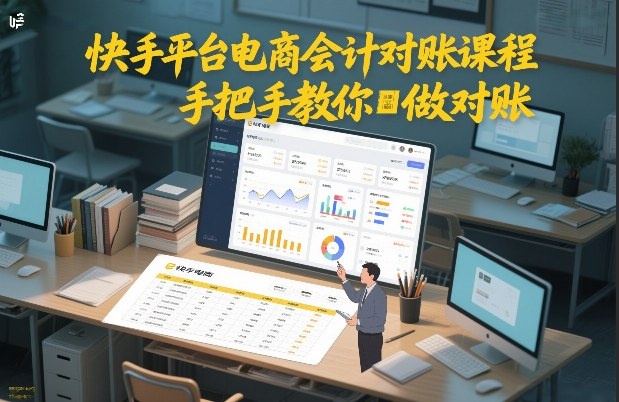 快手平台电商会计对账课程，手把手教你做对账-柯南聊项目