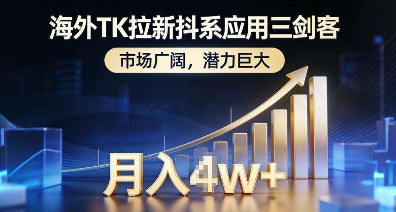 海外TK拉新抖系应用三剑客，市场广阔，潜力巨大，月入1w+-柯南聊项目