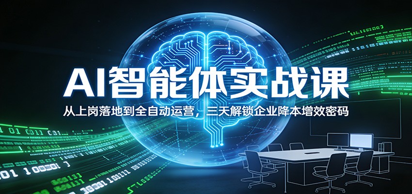 AI智能体实战课：从上岗落地到全自动运营，三天解锁企业降本增效密码-柯南聊项目