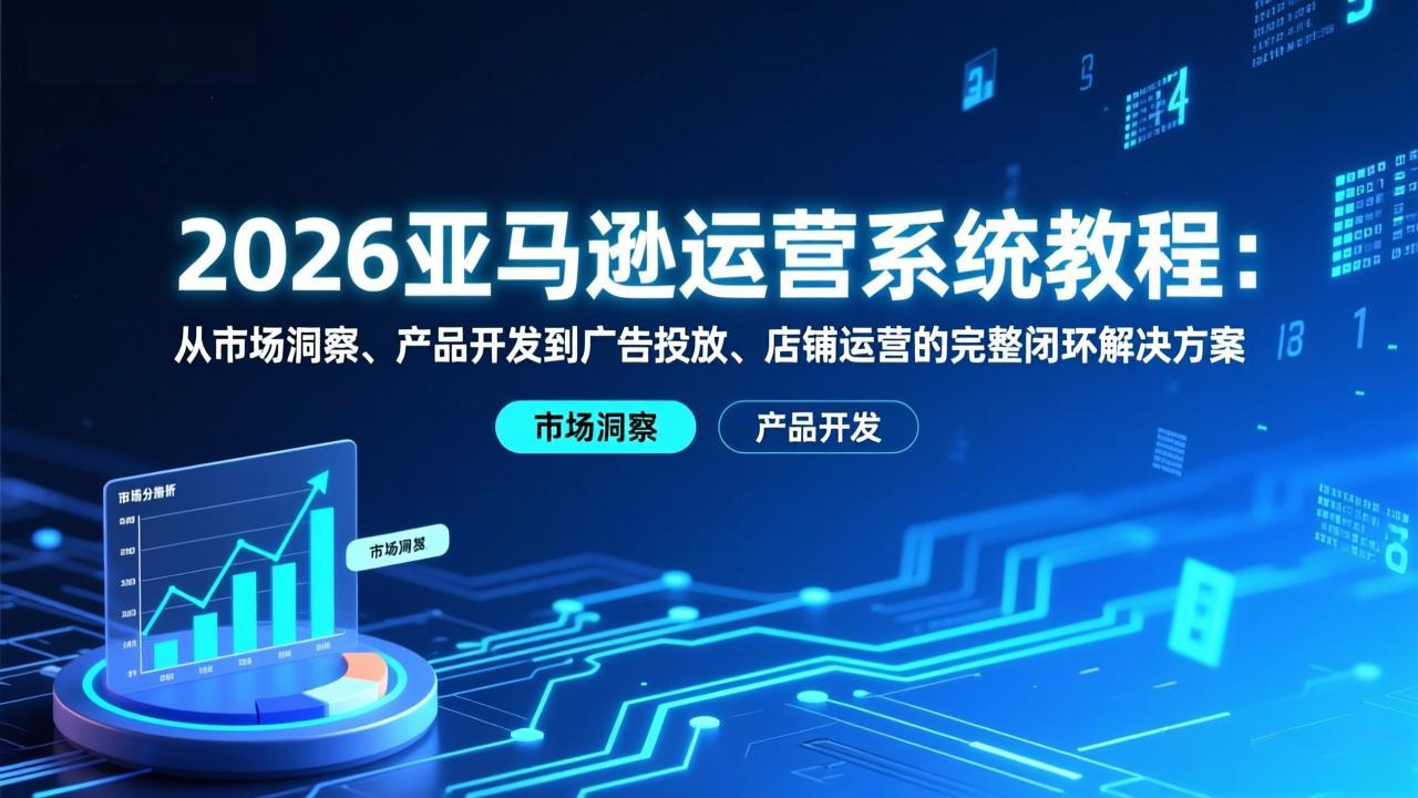 2026亚马逊运营系统教程：从市场洞察、产品开发到广告投放、店铺运营的完整闭环解决方案-柯南聊项目