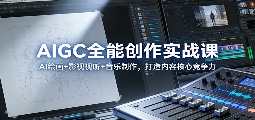 AIGC全能创作实战课：AI绘画+影视视听+音乐制作，打造内容核心竞争力-柯南聊项目
