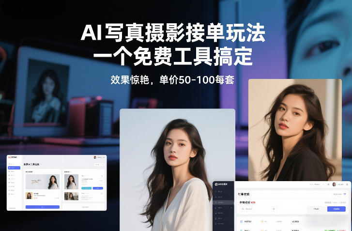 AI写真摄影接单玩法，一个免费工具搞定，效果惊艳，单价50-100每套-柯南聊项目