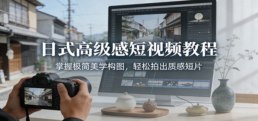 日式高级感短视频教程：掌握极简美学构图，轻松拍出质感短片-柯南聊项目