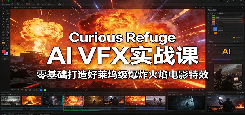 Curious Refuge AI VFX实战课，零基础打造好莱坞级爆炸火焰电影特效-柯南聊项目