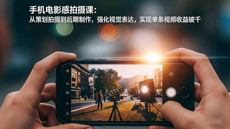 手机电影感拍摄课：从策划拍摄到后期制作，强化视觉表达，实现单条视频收益破千-柯南聊项目