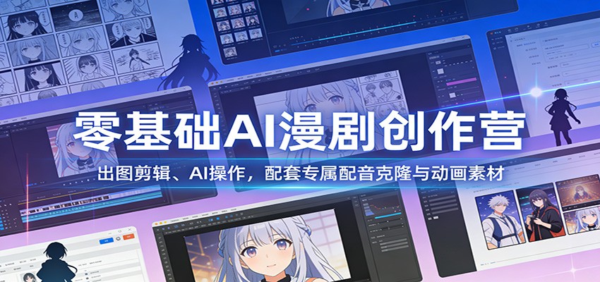 零基础AI漫剧创作营：出图剪辑、AI操作，配套专属配音克隆与动画素材-柯南聊项目