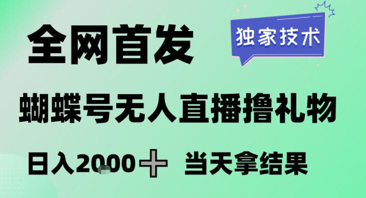 2026最新蝴蝶号无人直播掘金，独家技术，全网首发小白做了一个月收益3W，长期稳定可做【揭秘】-柯南聊项目