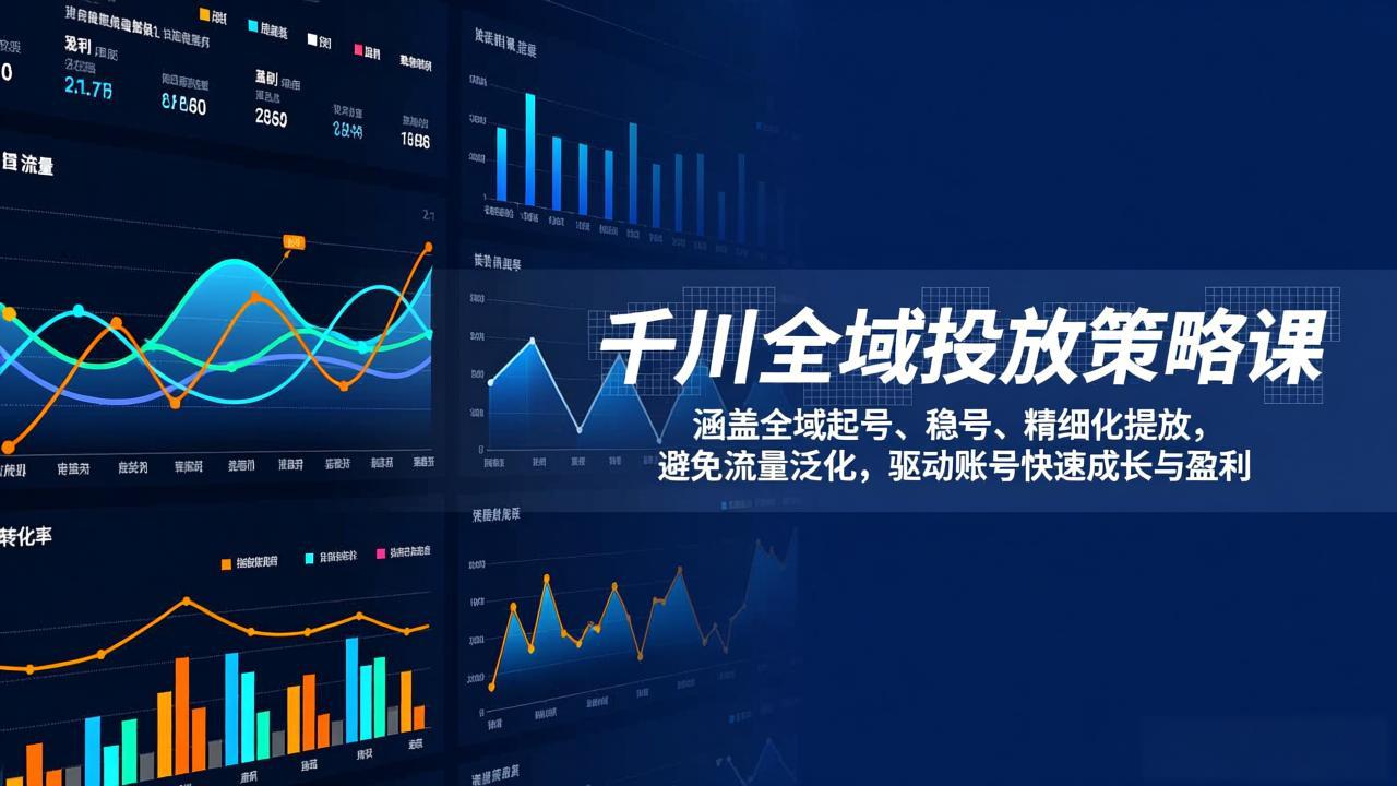 千川全域投放策略课：涵盖全域起号、稳号、精细化投放，避免流量泛化，驱动账号快速成长与盈利-柯南聊项目