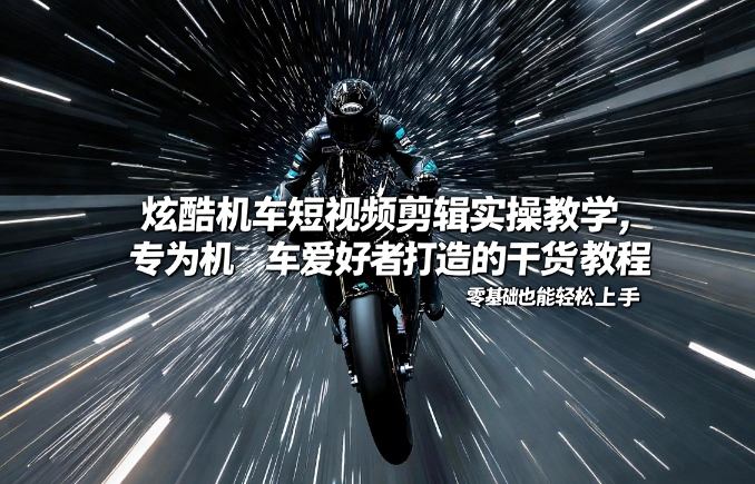 炫酷机车短视频剪辑实操教学，专为机车爱好者打造的干货教程，零基础也能轻松上手-柯南聊项目