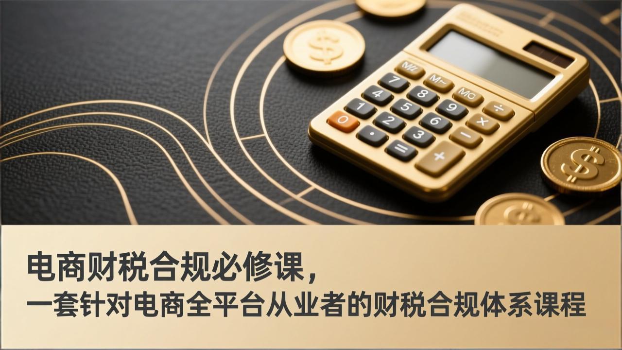 电商财税合规必修课，是一套针对电商全平台从业者的财税合规体系课程-柯南聊项目