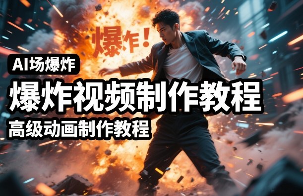 AI场景爆炸视频制作教程，利用人物实拍视频制作出高级的动画特效-柯南聊项目