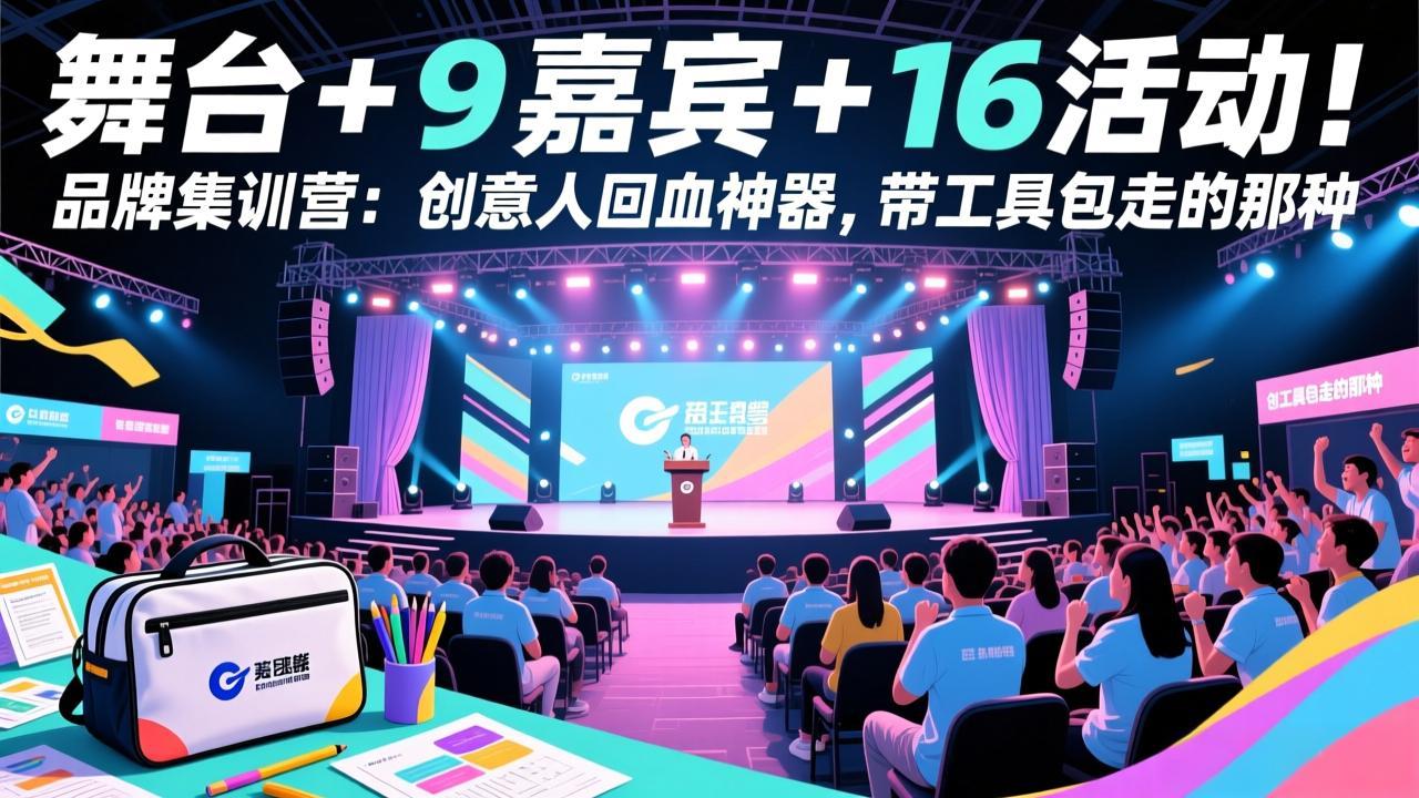 舞台 + 9 嘉宾 + 16 活动！品牌集训营：创意人回血神器，带工具包走的那种-柯南聊项目