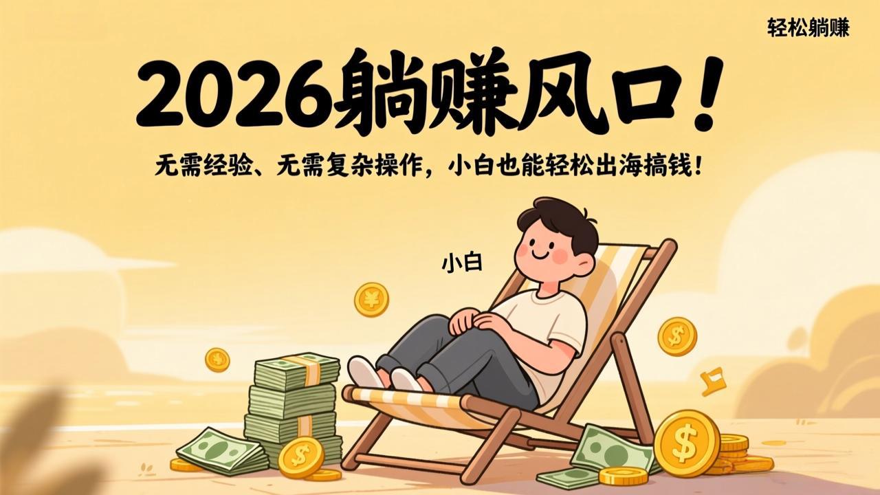 2026躺赚风口！无需经验、无需复杂操作，小白也能轻松出海搞钱！-柯南聊项目