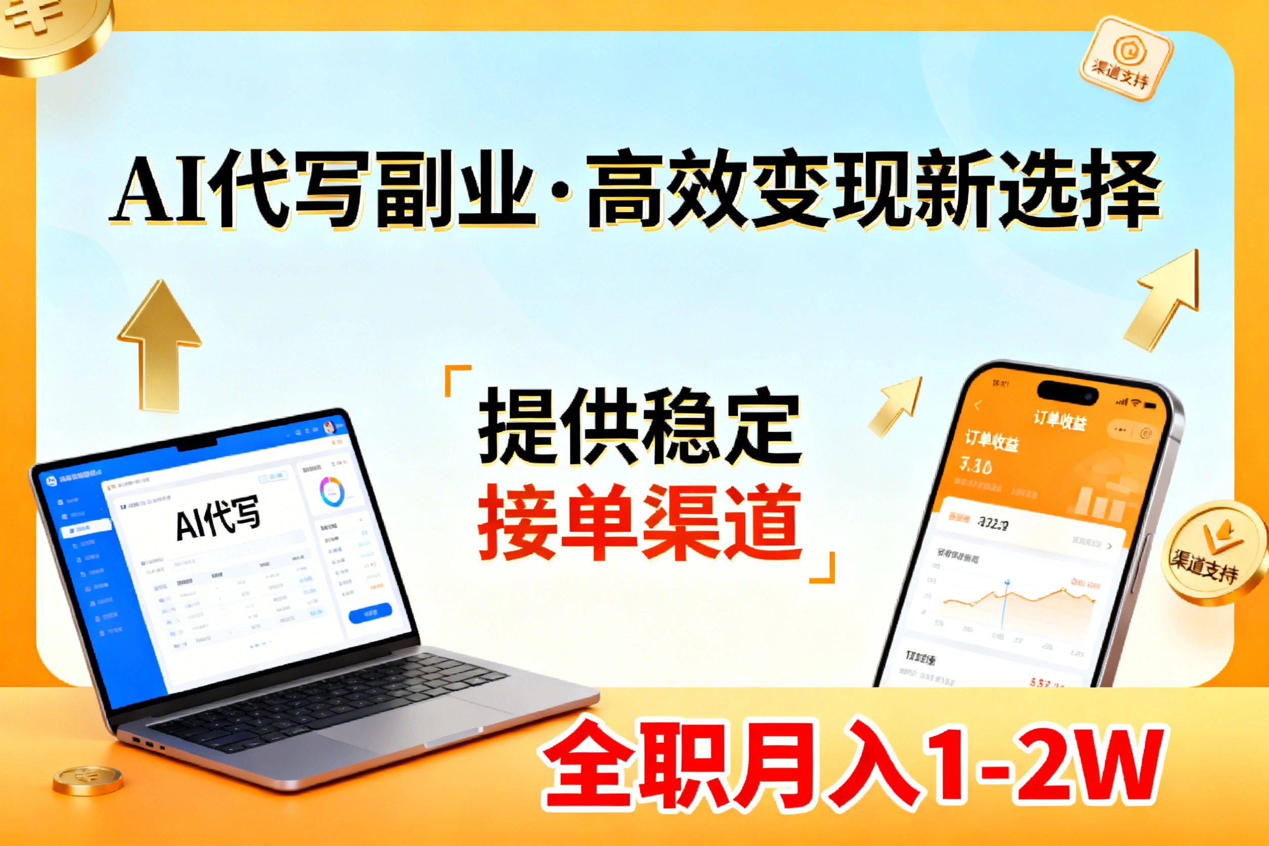 AI代写副业，高效变现，提供渠道，永不失业副业兼职 全职月入1-2W【SOP手册】-柯南聊项目