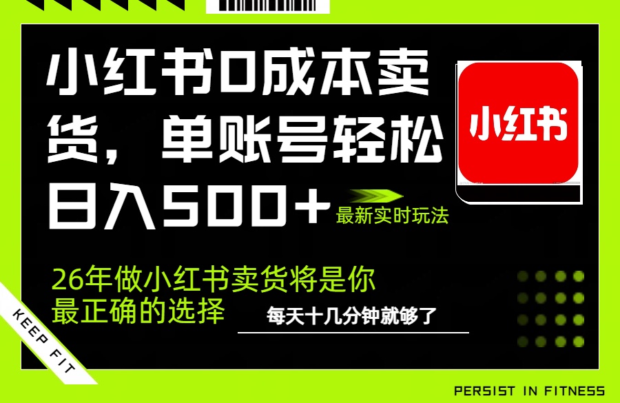 小红书0成本AI卖货，单账号轻松日入500+，完全托管AI，可矩阵放大-柯南聊项目