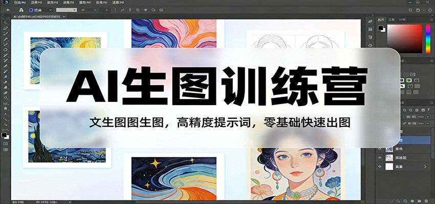 AI生图训练营：文生图图生图，高精度提示词，零基础快速出图-柯南聊项目