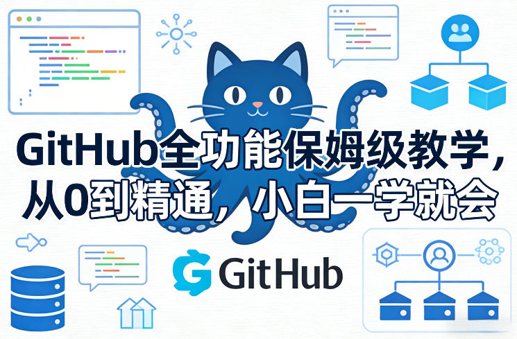 GitHub全功能保姆级教学，从0到精通，小白一学就会-柯南聊项目
