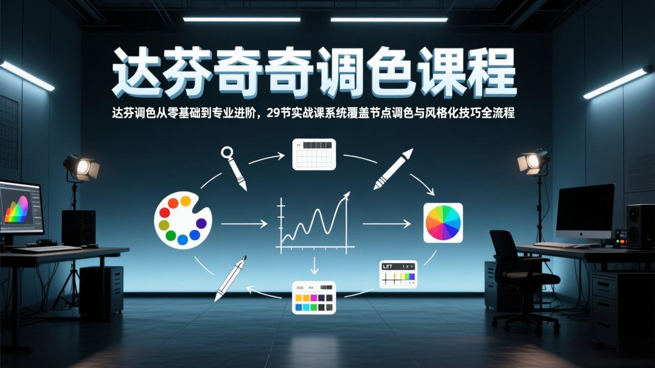 达芬奇调色从零基础到专业进阶，29节实战课系统覆盖节点调色与风格化技巧全流程-柯南聊项目