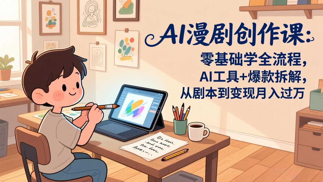 AI漫剧创作课：零基础学全流程，AI工具+爆款拆解，从剧本到变现月入过万-柯南聊项目